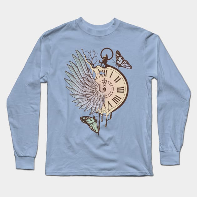 Le Temps Passe Vite  (Time Flies) Long Sleeve T-Shirt by normanduenas